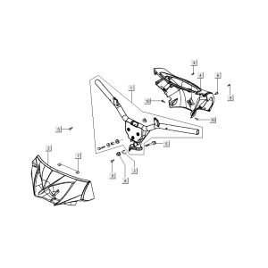 Handlebar caps Kymco Nexxon 4-stroke dark grey
