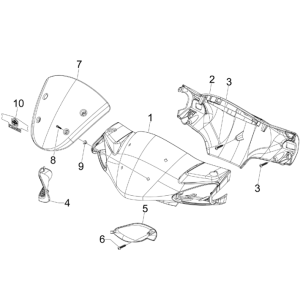 Handlebar Wheel Covers Piaggio NRG Power DD 2007-2017 shiny black 94