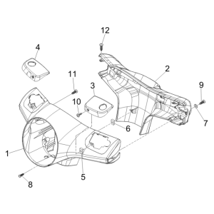 Handlebar covers Vespa GTS 250 ie 2005-2009 (with ABS) grey excalibur 738/A