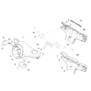 Handlebar Covers Vespa GTS 300 ie 2008-2016 (with and without ABS) titanium grey 707/C