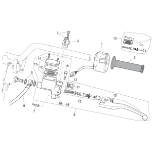 Handlebar knobs/switches left Aprilia SR 50 H2O ie+carb 2004-2009