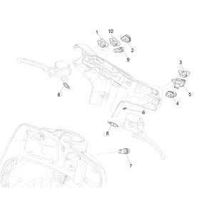 Vespa GTS 300 HPE 4T 4V IE ABS E4 2019 starter switch (EMEA)