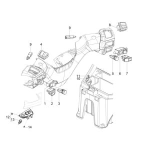 Piaggio MP3 300 HPE /300 HPE Sport E5 ABS 2020-2022 steering switches (EMEA)