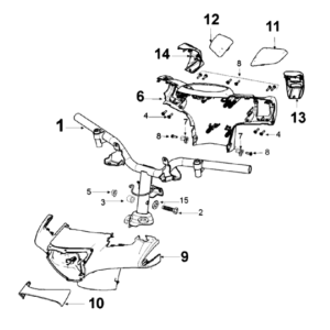 Stuurstang Peugeot Django 125 Allure E3 2014-2017 SATIN FLASH (Q2)