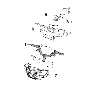 Handlebar Rod Peugeot Speedfight 4 4-stroke Red/Black