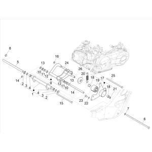 Motorophanging Vespa GTS 300 HPE 4V IE ABS Euro 4 2019