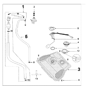 Tank Wide and Fuel Pump Peugeot Tweet old black