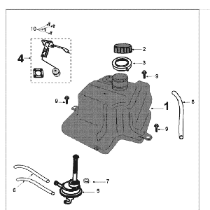 Tank and Fuel Peugeot Kisbee brown