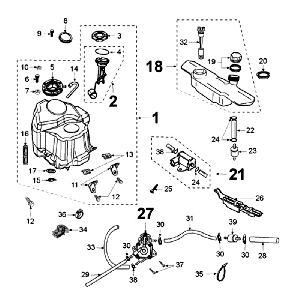 Tank and Fuel Pump Peugeot Jet Force LC Injection Blue
