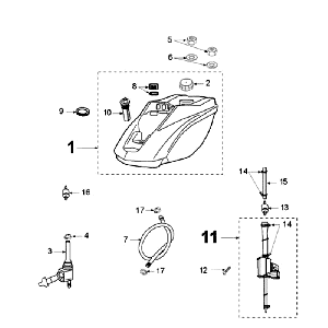 Tank and Fuel Pump Peugeot Ludix 10 Black