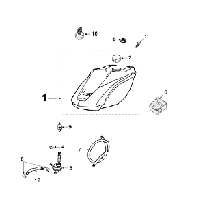 Tank and Fuel Pump Peugeot Ludix 14 black