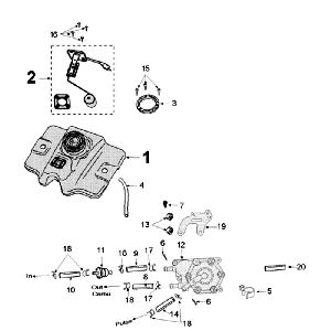 Tank and Fuel Pump Taiyogiken Peugeot Speedfight 3 4-stroke Grey