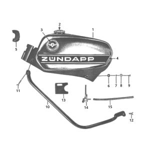Zundapp GTS 50 517-40L5 tank and frame bracket