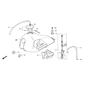 Fuel tank - Honda MTX 50 fuel valve