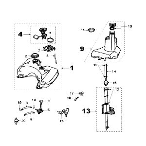 Tank Peugeot Speedfight 2 LC silver