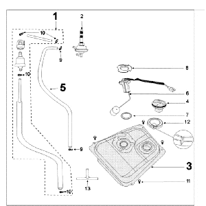 Tank Smal and Fuel Pump Peugeot Tweet old matt black