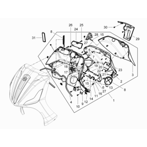Anti-protection plate Piaggio Beverly 350 E3 Sport Touring 2013-2014 white 544