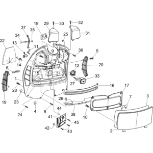 Anti-protection plate Vespa GTS 250 ie 2005-2009 (with ABS) red vintage 820/A