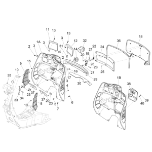 Anti-protection plate Vespa GTS 300 ie 2008-2016 (with and without ABS) black 94