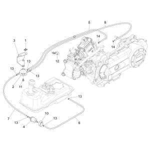 Fuel supply Piaggio New Fly 4-stroke 4-valve