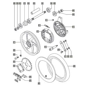 Achterwiel nieuw Tomos STANDARD XL (L0-L1)