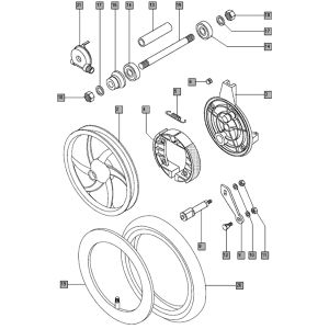 Voorwiel nieuw Tomos STANDARD (25-45KMH) (K8-L0)