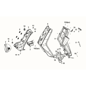 Top cover Sym E-XPRO 45KM/H 2020-2021 Red (R010CA)