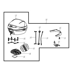 top case AGILITY 16+ 4T 200i Matte Metallic Silver