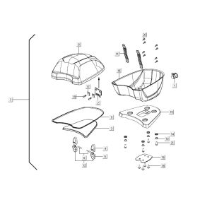 top case parts AGILITY 16+ 4T 200i Matte Metallic Silver