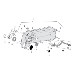 Transmission cover Aprilia SR 50 H2O ie+carb 2004-2009