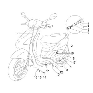 Kilometer- Brake cable Piaggio Fly 2-stroke