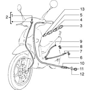 Kilometer- Brake cable Piaggio Liberty 2-stroke up to 2005
