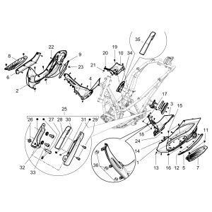 Piaggio Beverly 300 IE ABS E4 2016 - 2020 footboard (EMEA)