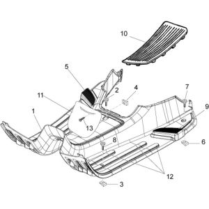 Footboard Vespa Lx 25km 4-stroke 2-valve grey apuano 769/B