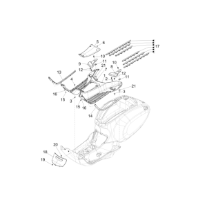 Footboard Vespa Primavera 4-stroke 3-valve (euro4 injection iget) white fusion 544
