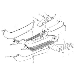 Footboard/side skirts Agm Supreme red