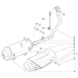 Piaggio Medley 125 ABS E5 2021-2022 exhaust (EMEA)
