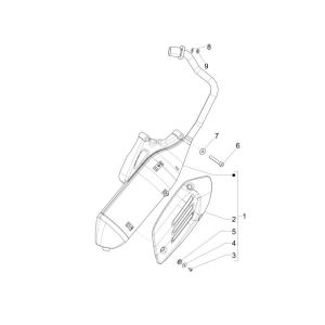Exhaust Vespa Sprint 45km 4-stroke 4-valve