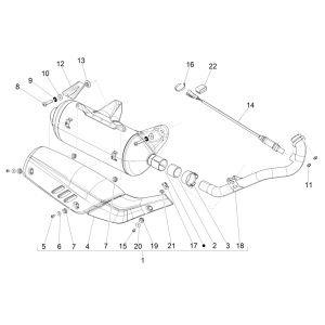 Piaggio Beverly 300 IE ABS E4 exhaust 2016 - 2020 (EMEA)