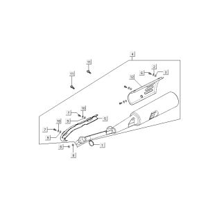 Exhaust Kymco Activ 4-stroke red-black