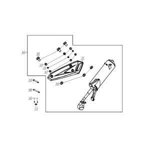 Exhaust Kymco Carry 4-stroke white