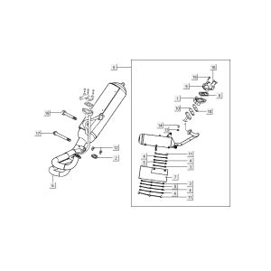 exhaust Kymco Grand Dink 2-stroke Silver