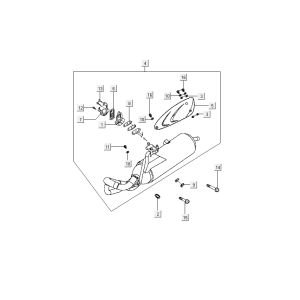 Exhaust Kymco People 2-stroke red