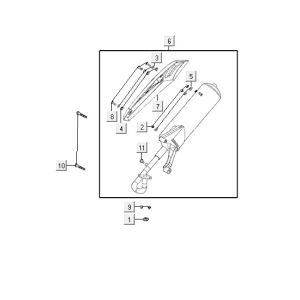 Exhaust Kymco VP50 4t ac techo silver
