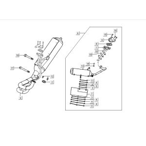 Exhaust Kymco Yup 2t ac black gloss