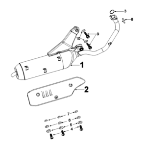Uitlaat Peugeot Django 125 Allure E3 2014-2017