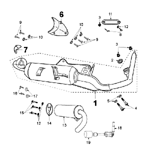 Exhaust Peugeot Jet Force LC white