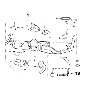 Exhaust Peugeot Speedfight 3 AC Red