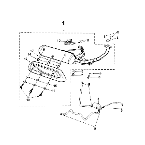 Exhaust Peugeot Speedfight 4 4-stroke Red/Black