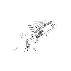 Exhaust Sym Fiddle III - Exhaust Sym Fiddle III Deep Ocean Blue